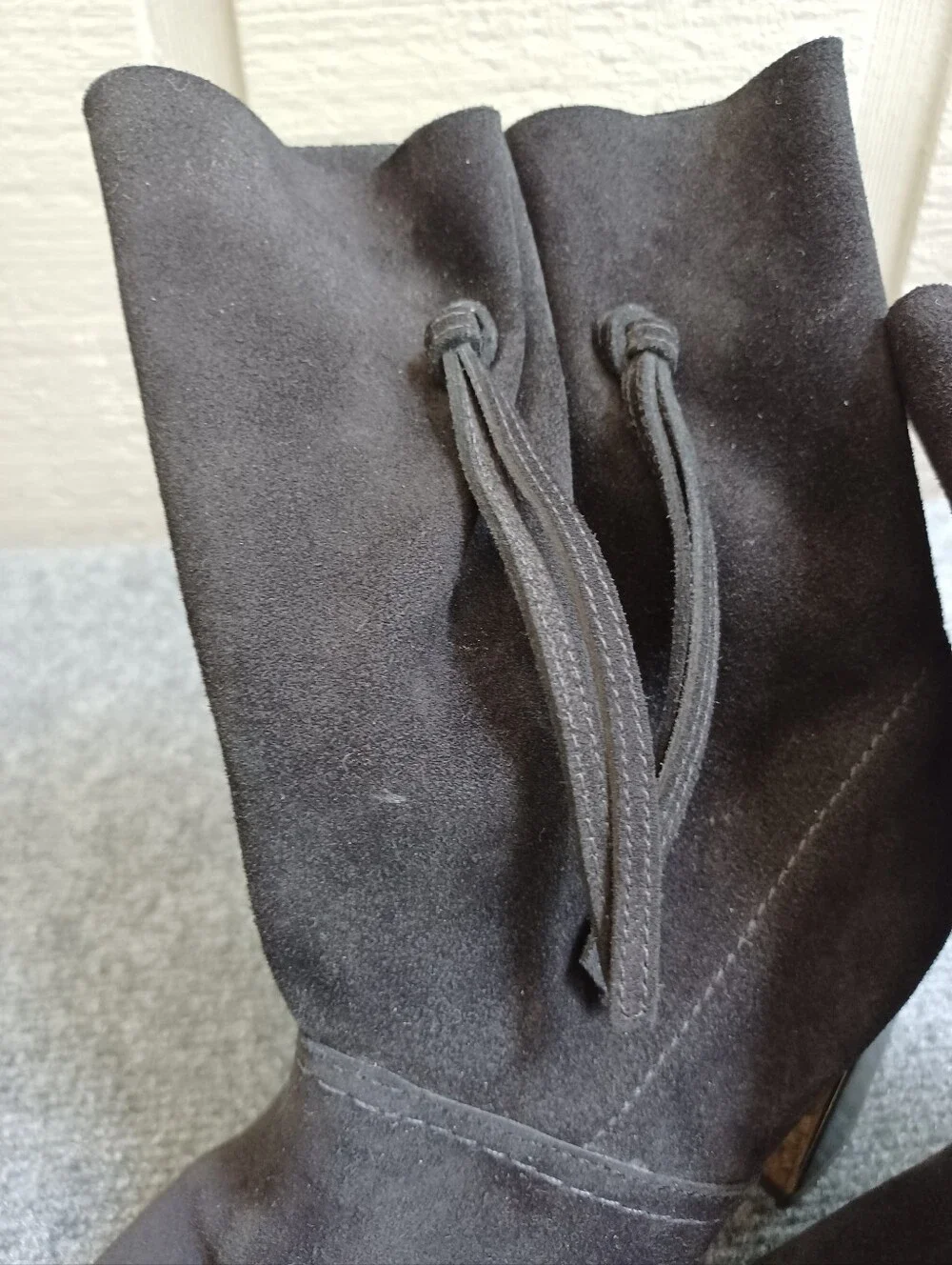 Tory Burch GIGI 85 MM Suede Slouch Knot Boot Size 7 Women In Black Quiet Luxury